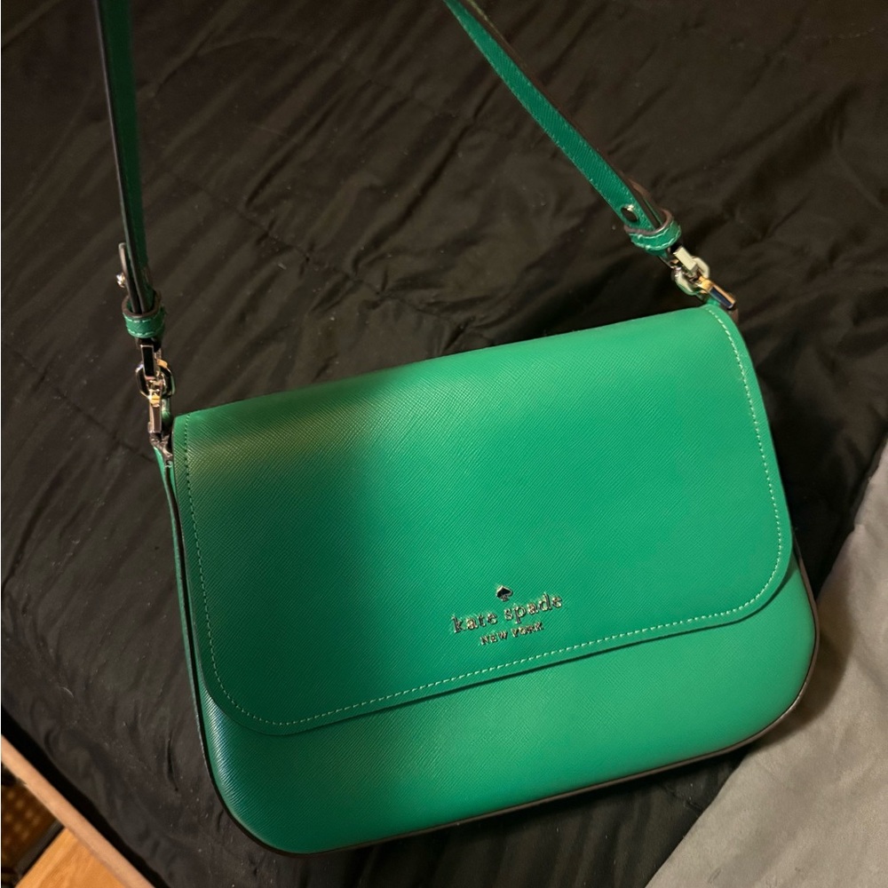 Kate Spade Emerald Green Crossbody Bag with Adjustable Strap
